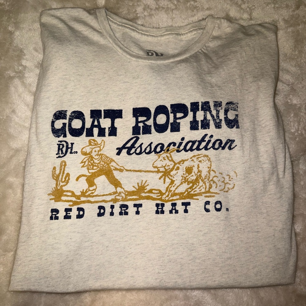 Red Dirt Hat Co Goat Roping Association Western Graphic Shirt Rodeo Cowboy XL
